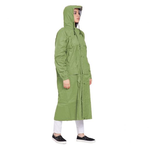 American Green Raincoat For Women With Adjustable Hood