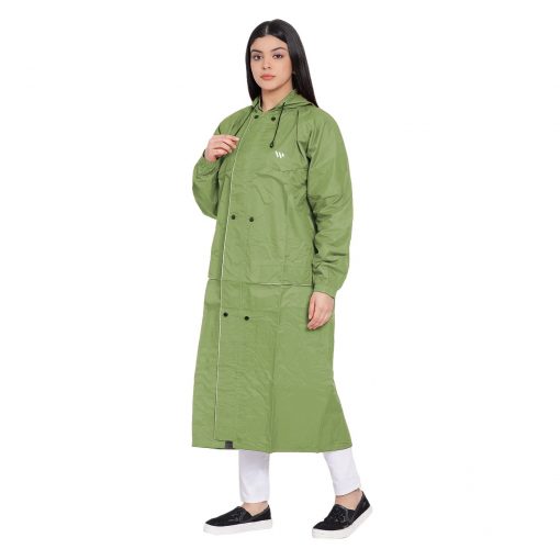 American Green Raincoat For Women With Adjustable Hood