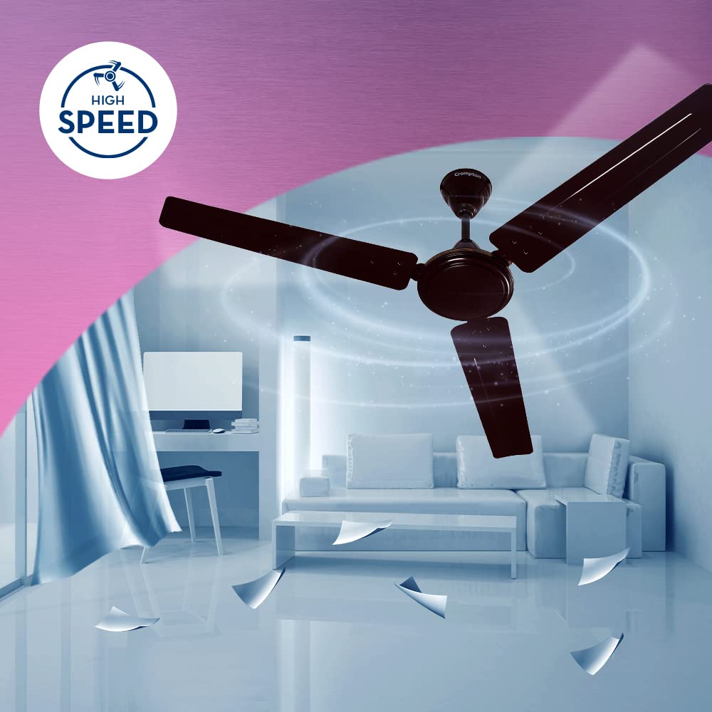 Crompton SUREBREEZE SEA SAPPHIRA 1200 Mm Ceiling Fan For Home  BEE Star Rated Energy Efficient Fan  Superior Air Delivery  HighSpeed  2 Years Warranty  Lustre Brown Pack Of 1