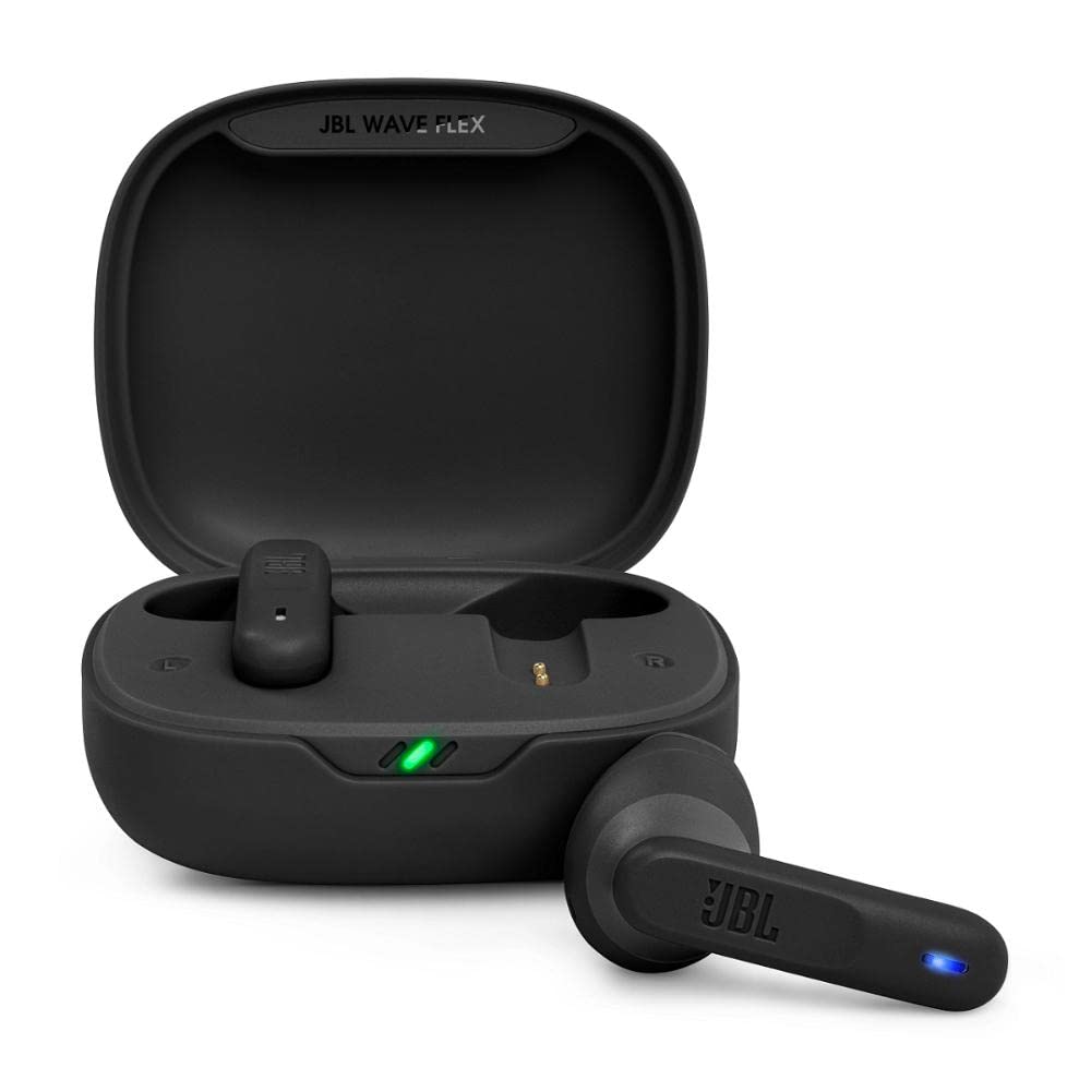 JBL Newly Launched Wave Flex In Ear Wireless Earbuds TWS With Mic App For Custom Extra Bass EQ 32Hrs Battery Quick Charge IP54 Water  Dust Proof Ambient Aware Talk Thru Google FastPair Black